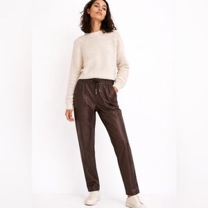 Maison Cinqcent Brown Faux Leather Pants